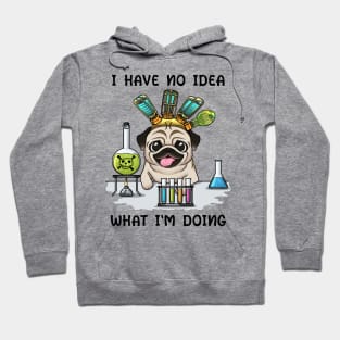 Adorably Clueless: Pug Scientist's Confusion Hoodie